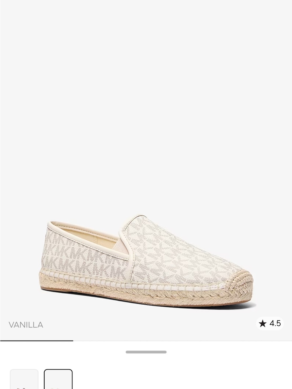 MICHAEL Michael Kors Vanilla Hastings Logo Espadrille Slip-On 7.5